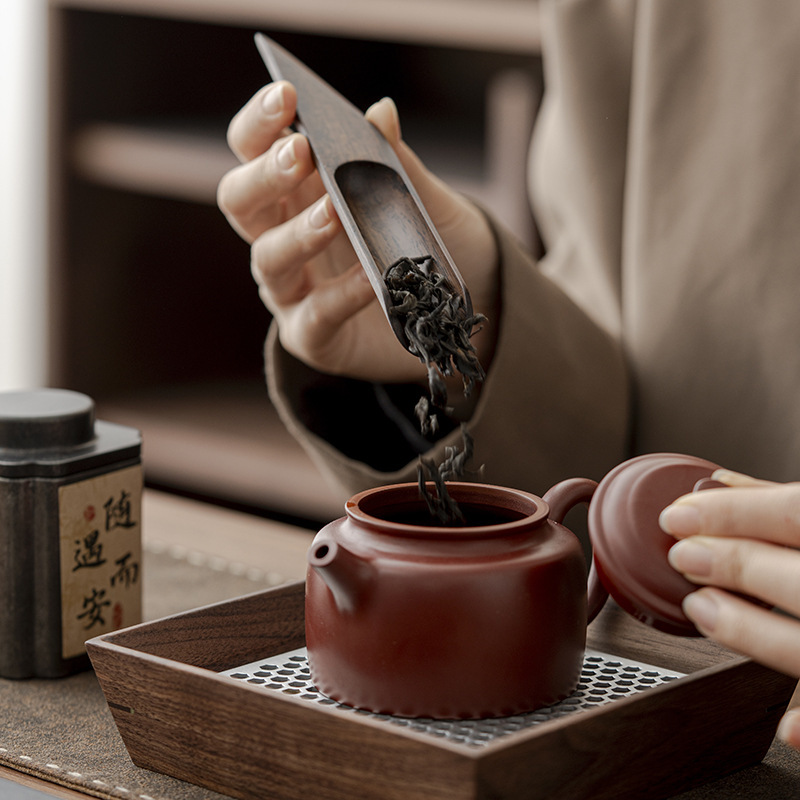 黒檀木茶匙実木茶匙小長柄茶シャベル茶則日本式観賞茶荷茶道六君子部品|undefined