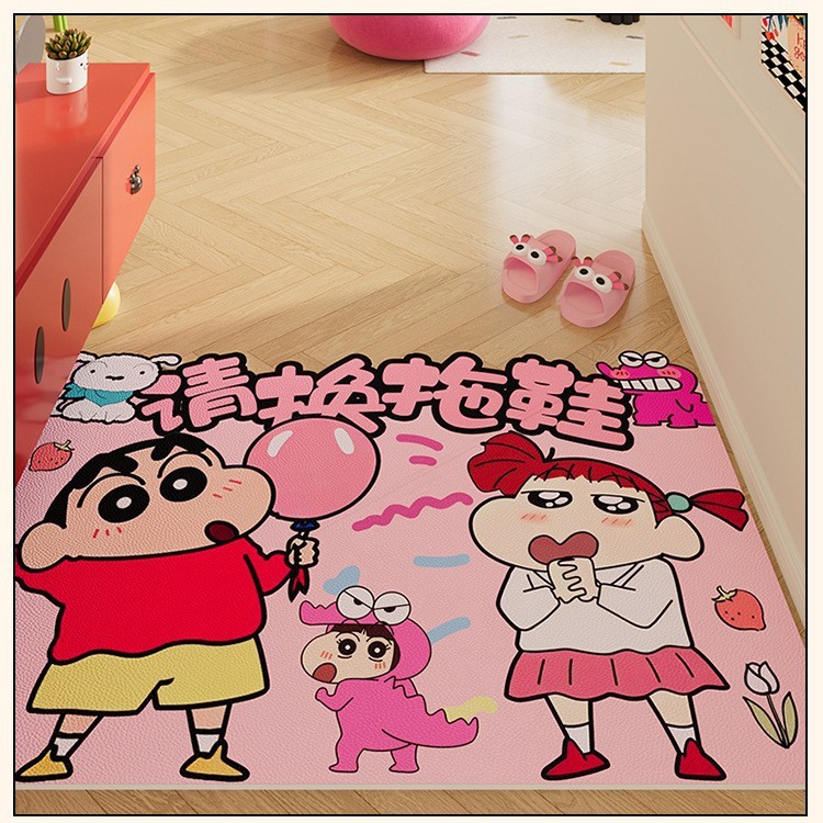 漫画の玄関ドアマット、拭いて洗えるPVC屋内汚れ防止フットマット、玄関ドアカーペット|undefined