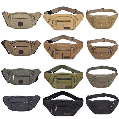 Men's Waist Bag Wholesale Construction Site Work Street Stall Cashier Bag Outdoor Hiking Cycling Mountain Climbing Mobile Phone Bag Crossbody Chest Bag