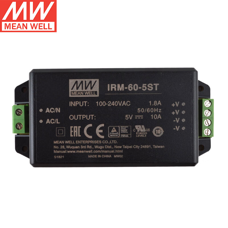 明纬（MEANWELL）IRM-60-5ST AC-DC模块开关电源(50W左右)明纬电