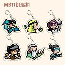 MBTI16型人格类型钥匙扣挂件卡通亚克力双面I人E人书包挂件十六型