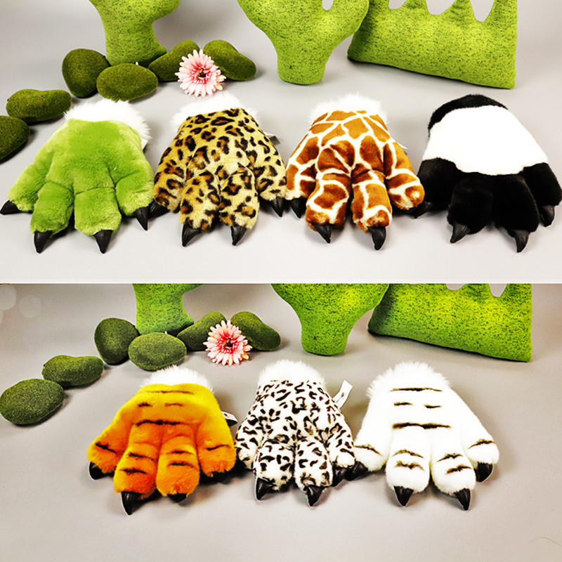 Simulation animal Palm big tiger claw gloves children's performance shooting props leopard White Tiger hand puppet wholesale