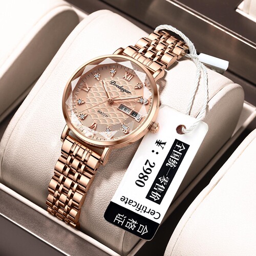 Bodega Waterproof Luminous Women's Watch Girl Student Calendar Ultra-Thin Quartz Watch AliExpress One Piece Dropshipping