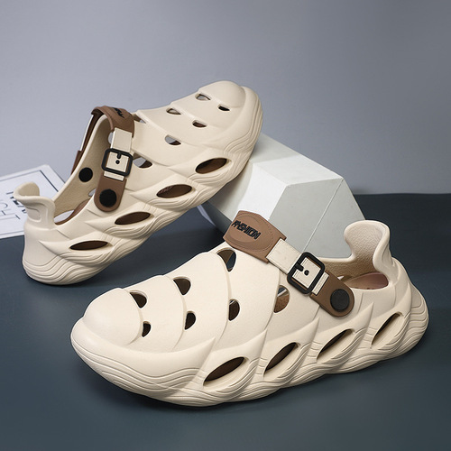 2025 New Sports Cross-border Baotou Summer Trend Men's Slippers with a Sense of Sophistication Thick Heel Elevation Slippers