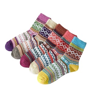 Amazon cross-border winter wool socks autumn and winter thick warm ethnic wind thick line socks ladies stockings foreign trade