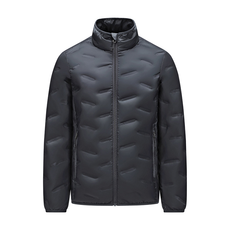 Transfronterizo ultraligero chaqueta de plumón de costilla hombre corto otoño / invierno 2025 nuevo abrigo de plumón de cuello caliente comercio exterior