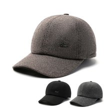 男士中老年冬季帽子厚保暖棒球帽毛呢防寒鸭舌帽爷爷加厚保暖帽