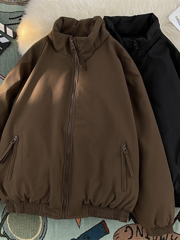 Invierno nueva moda estilo de moda simple color sólido abrigo asiático abrigo corto estilo literario abrigo corto para usar