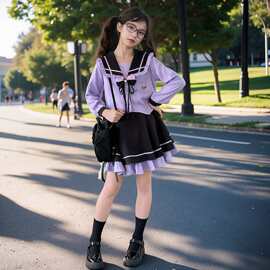 女童时尚库洛米jk制服两件套儿童女孩春秋季新款洋气甜美套装裙