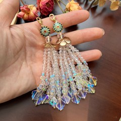 古风气质旗袍国潮风压襟气质挂件胸针汉服腰饰diy手工编水晶流苏