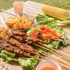 Disposable barbecue bamboo skewers outdoor camping barbecue bag packaging skewers Kanto stew skewers commercial barbecue skewers wholesale