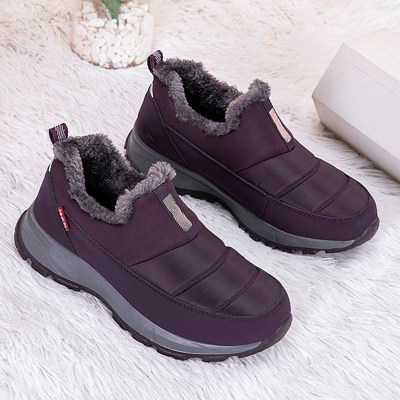 Чжан Кайли пожилая обувь женская хлопчатобумажная обувь плюшевая и утолщена теплая обувь мама водонепроницаемая нескользкая обувь среднего и пожилого возраста хлопчатобумажные сапоги повседневная обувь