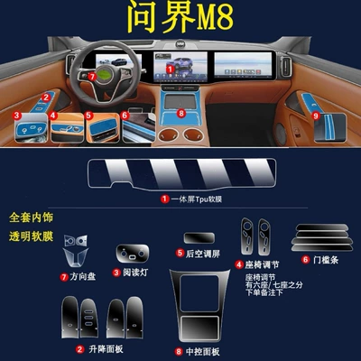 film, interior trim, navigation screen, and car | Car interior film - full-interior-set