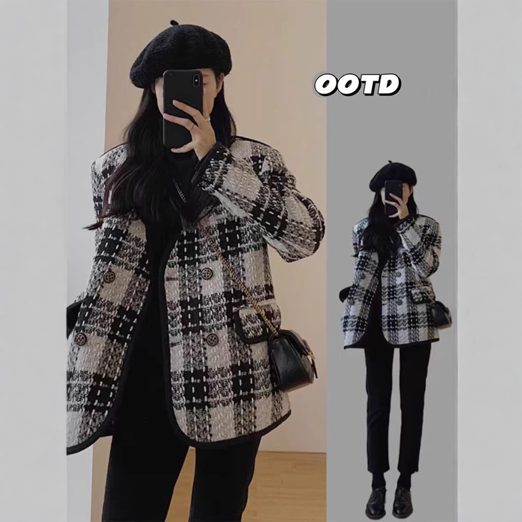 Cross-border European goods high-end French women's clothing European station original single foreign trade tweed short coat women a generation of live