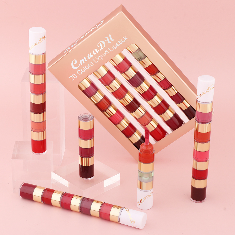 Check it out! Link Disclaimer - Exclusive for foreign trade :CmaaDu 20-color waterproof and long-lasting Lip gloss box set undefined