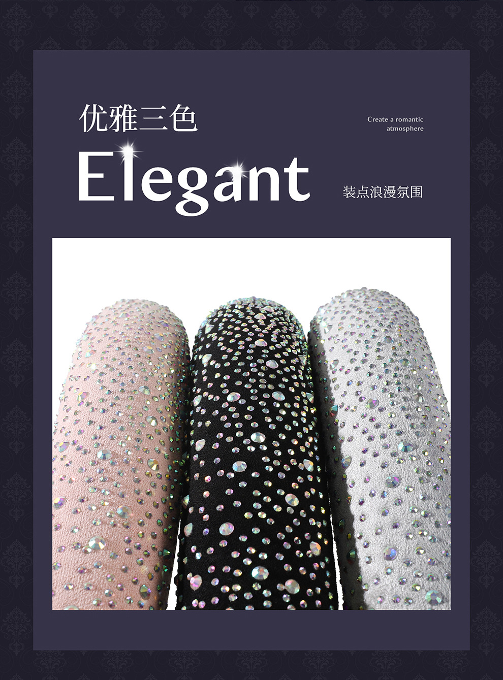2026 New Fashion Full-Diamond Car Steering Wheel Cover for Women, All-Season Universal, Sparkling Diamond Anti-Slip D-Type Steering Wheel Cover