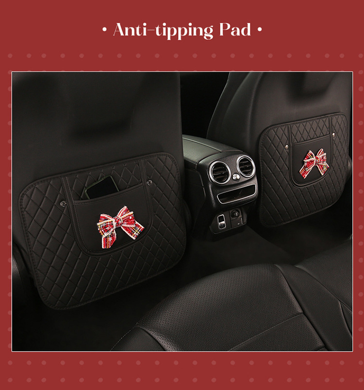 Car Anti-Kick Pad Christmas Bow Anti-Kick Pad Children's Chair Back Anti-Kick and Anti-Dirt Pad Rear Seat Pad