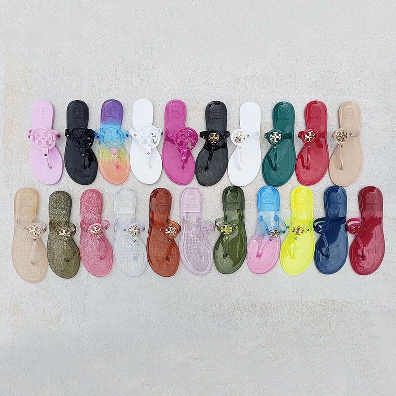 Tb Transparent Women's Jelly Flip-Flops European and American Big Brand Women's Sandals Slippers New Cross-Border Flat-Soled Model Tb Transparent Women's Jelly Flip-Flops European and American Big Brand Women's Sandals Slippers New Cross-Border Flat-Soled Model