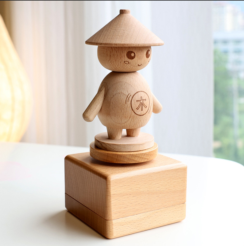 Personalidad transfronteriza tallada caja de música de madera creativa caja de ocho sonidos decoraciones para el hogar artesanías juguetes regalos de cumpleaños