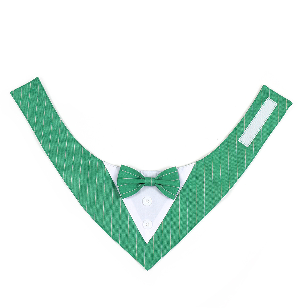 Tanpopo Cross-border Spot Traje de boda británico Toalla de saliva para mascotas Bufanda para perros Toalla triangular para mascotas con velcro