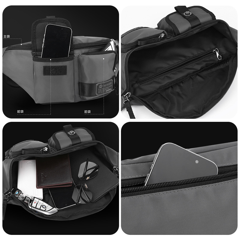 WEPOWER nuevo bolso de mensajero bolso de pecho para hombre bolso de hombro de moda bolso de teléfono móvil mochila de ocio riñonera deportiva