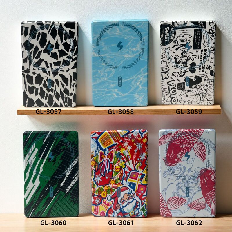 2025 New Model Mini Magnetic Power Bank Case with Water Transfer Printing, Ultra-Thin and Portable, Suitable for Apple, Can Be Taken on the Plane