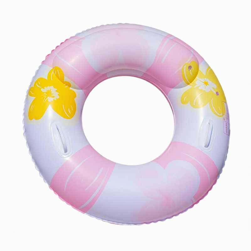 Transfronterizos ampliados con mango de barco de anclaje arco iris anillo de natación para adultos anillo de natación infláble arco iris de gran tamaño para hombres y mujeres
