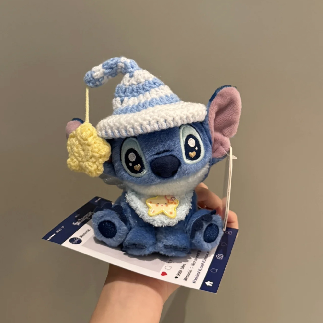 Genuino lindo Stitch Star Baby dibujos animados muñeco de peluche Stitch colgante llavero muñeca colgante regalo