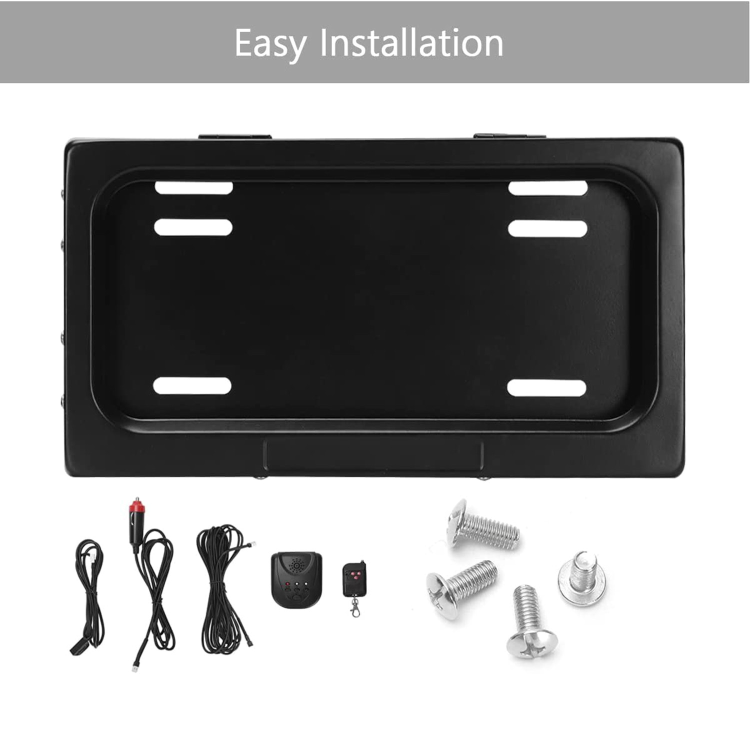 Us Standard Car Curtain License Plate Frame Cross-Border Hot Selling Us Standard Double License Plate Frame Car License Plate Frame with Remote Control License Plate Holder