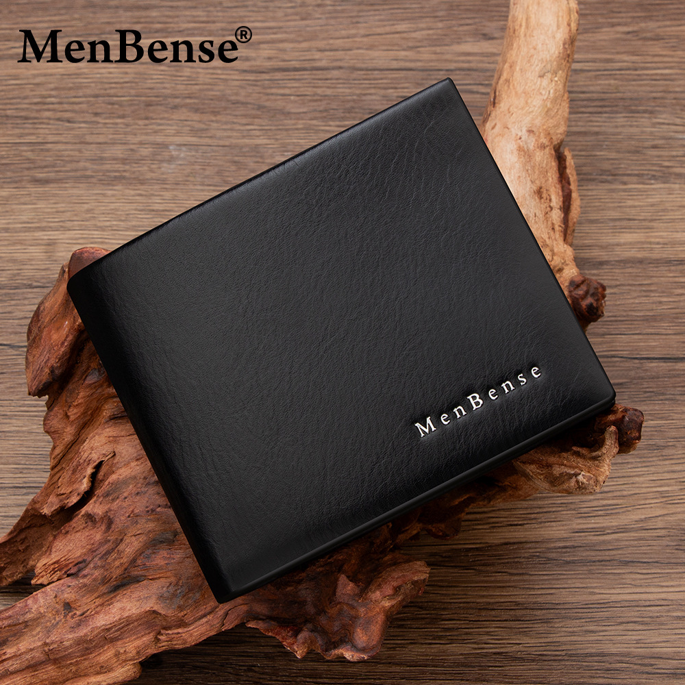Ventas transfronterizas calientes de textura de cuero real cartera horizontal de negocios de hombre cartera corta de cuero de tres plegados cartera de moda de bisagra de hombre