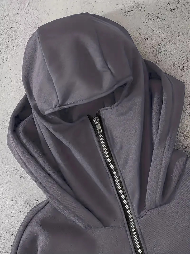 Women's Clothing Unisex Autumn/Winter Ins Style Hooded Sweatshirt Zipper Fleece Lined Double Hood Couple Jacket Print_ecoleips.com