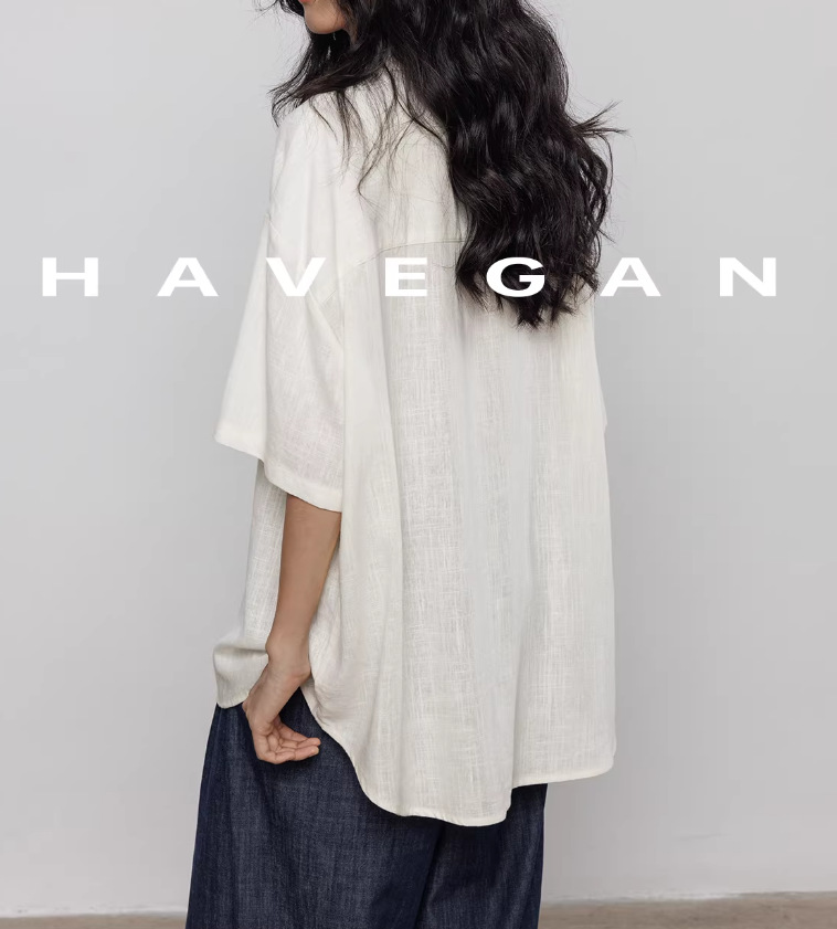 Áo sơ mi nữ linen tay ngắn phong cách cổ điển mới 2026 — màu xanh nhạt, màu sắc, màu xanh đậm, màu trắng chi tiết 10