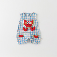 婴儿衣服夏季男女宝宝可爱哈衣外出薄款连体衣满月周岁爬爬服无袖