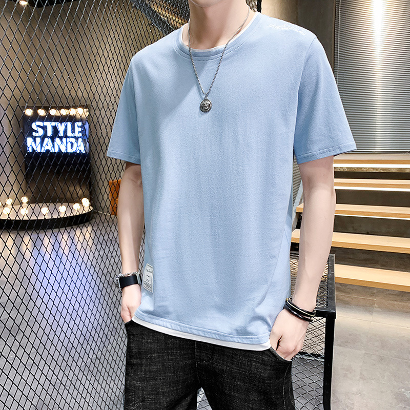 Ljetna nova muška majica kratkih rukava korejske modne marke za mlade, osnovna majica od čistog pamuka_voghion.com