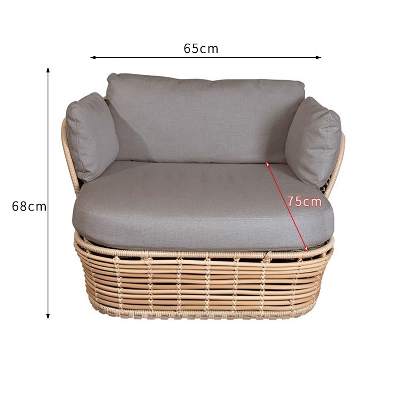 Sofá de caña al aire libre impermeable y protector solar sala de estar patio jardín terraza balcón al aire libre ocio trenzado muebles de silla de caña