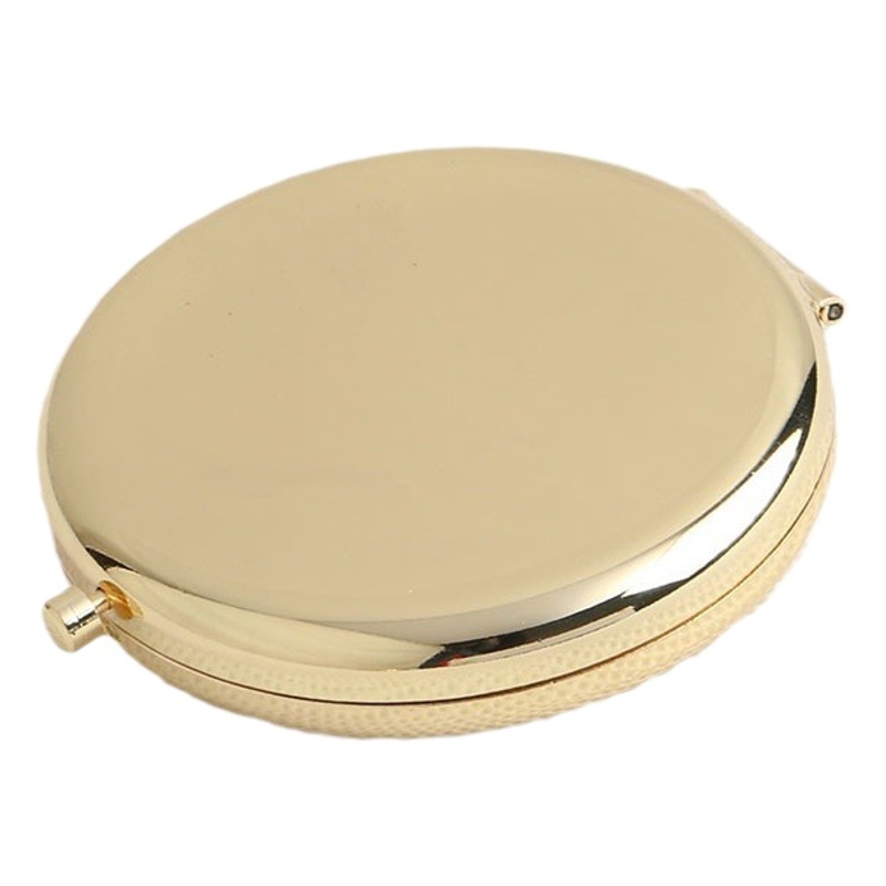 El espejo pequeño de doble luz plegable de metal de alta gama se puede grabar con el logotipo y el espejo de maquillaje portátil de mano al por mayor