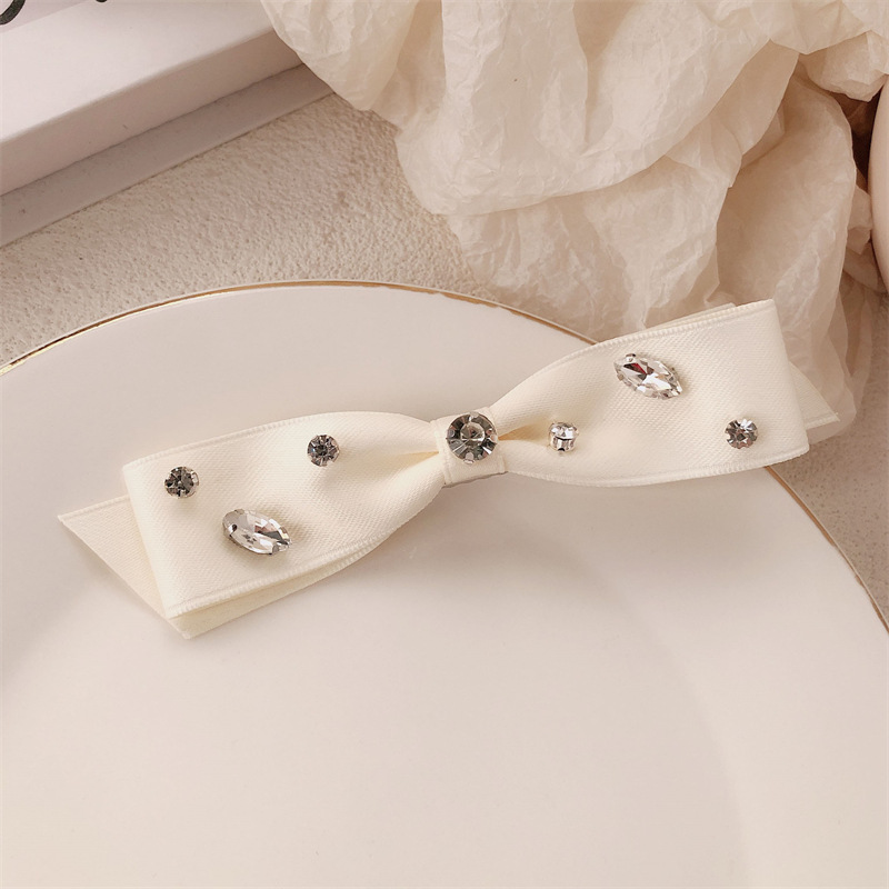 Nuevo super brillante diamante de diamante correa de arco abrazadera de cabello francesa temperamento alto franja lateral abrazadera de cabello rotura mujer