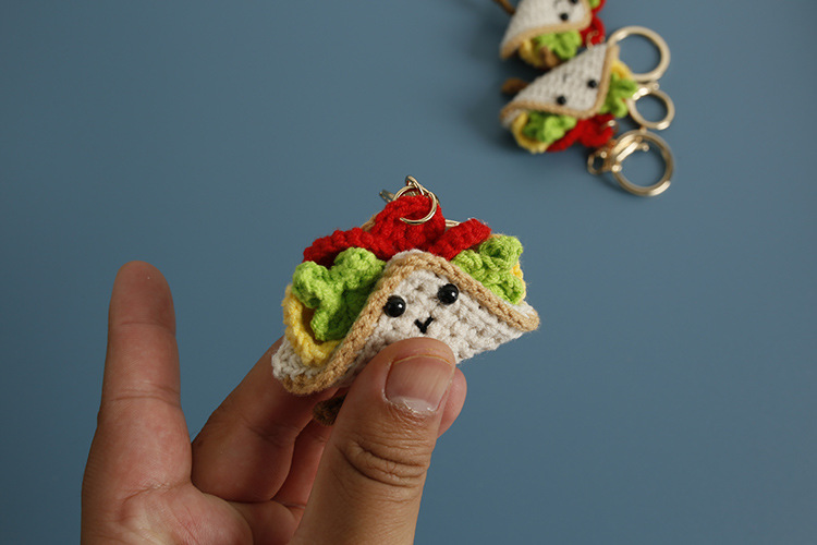 Cute Style 1 Piece Sandwich Keychain Yarn Handmade Cute Keychain