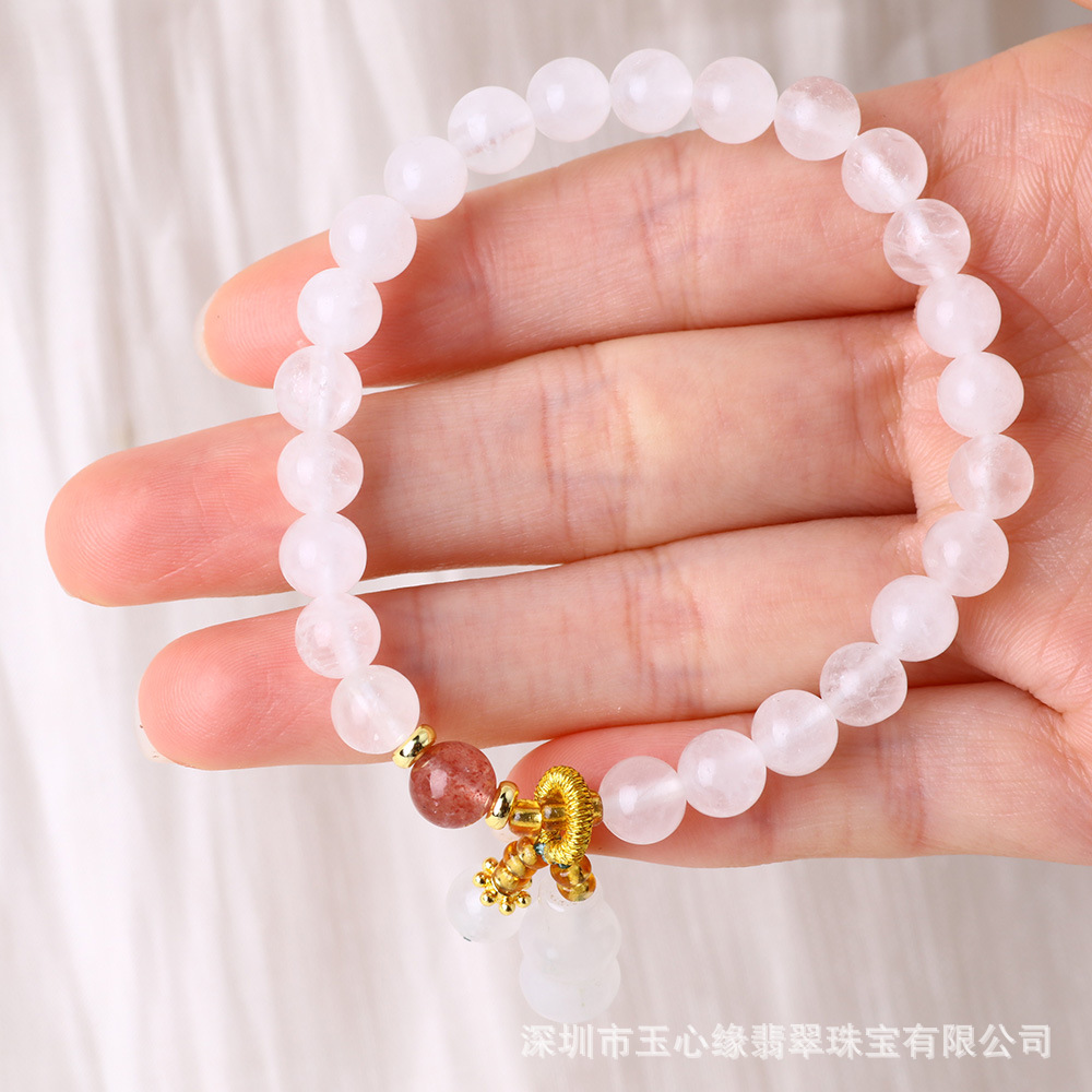 Cuentas pulsera de cristal blanco 6mm cuentas de un anillo colgante Tianshan Zheng Zhengyu fresco, simple, puro y hermoso