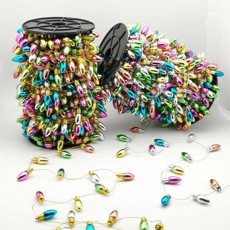 Christmas Lights, Christmas Tree Decoration, Electroplated Bright Phenyl Light String, Holiday Decoration Craft Accessories, No Power Supply