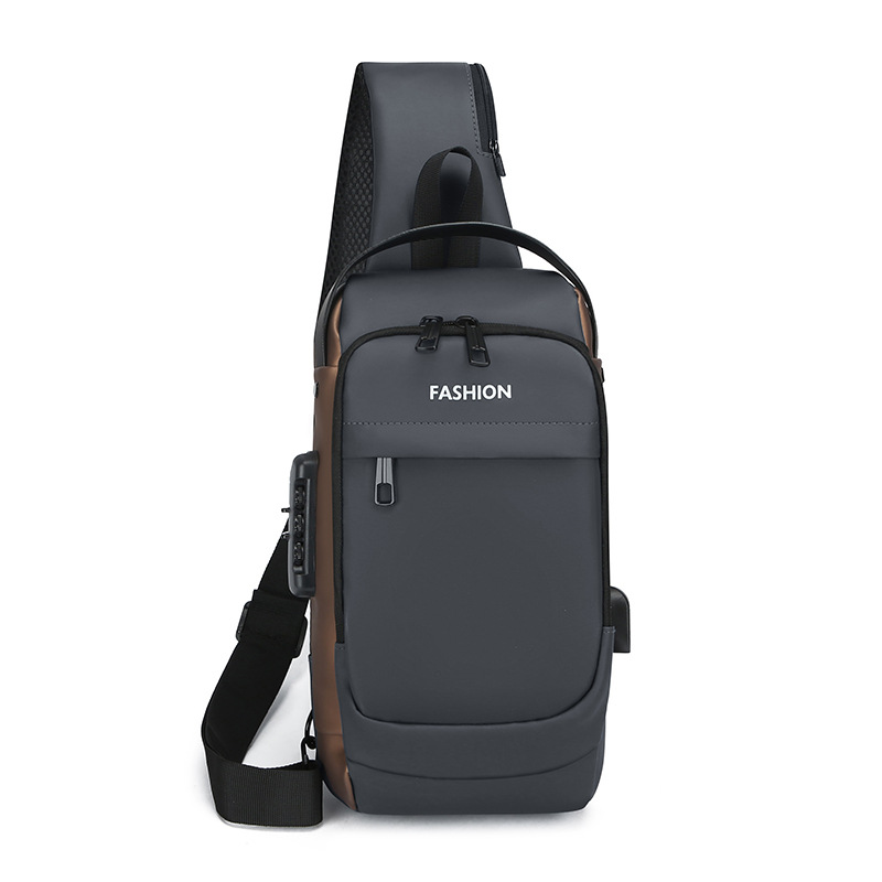 Nuevo bolso de pecho anti-robo de bloqueo de código para hombres fuera de negocios bolso de hombro de mano de gran capacidad bolso deportivo casual