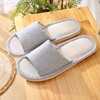 Factory direct selling volume Four seasons home soft stripe linen flax slippers men's cotton linen home sandals and slippers female