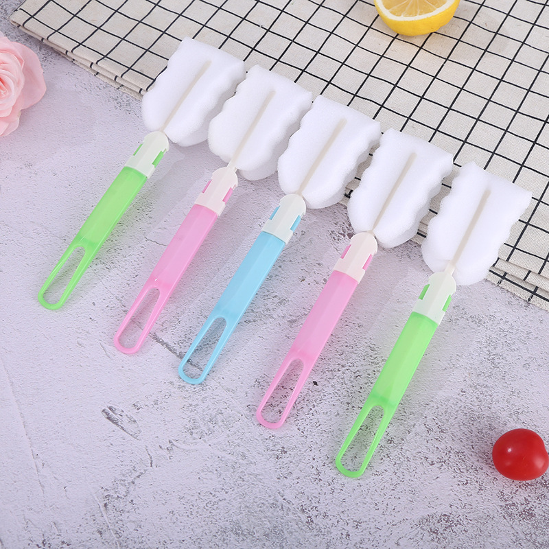 厂家批发海绵清洗杯刷长柄保温杯奶瓶刷多功能洗杯子清洁刷水杯刷