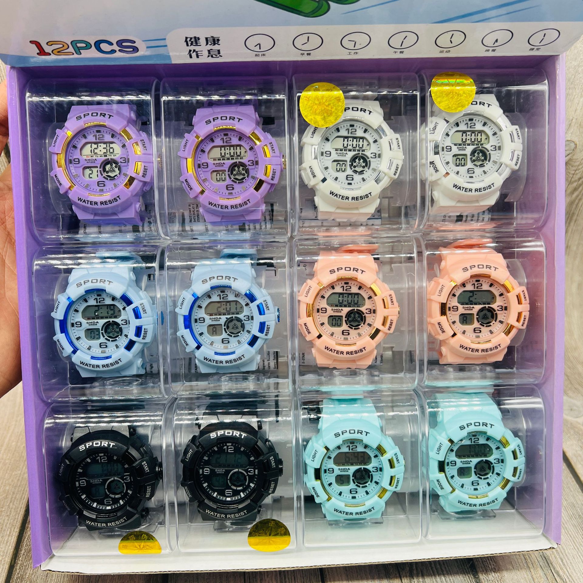 Reloj de cuarzo nuevo reloj electrónico LED coreano simple reloj de estudiante caja de plástico transparente reloj gran cantidad Congyo