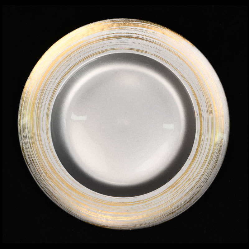 Hong Kong Style Light Luxury Retro Glass Plate for Hotel High Color Value Plate Tableware Model Room Plate melamine tableware plate