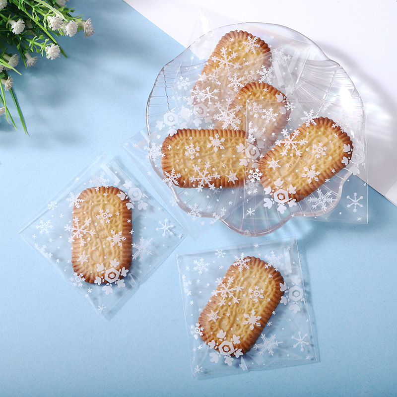 现货烘焙包装蕾丝雪花自封袋opp日用礼品自粘糖果点心食品包装袋