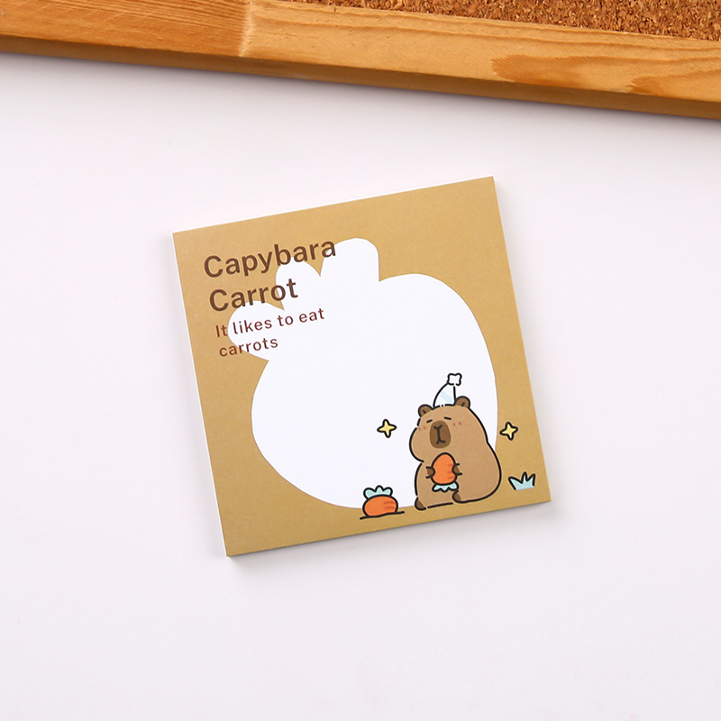 Cuaderno de notas Capibara se puede desgarrar y no adherente con notas de papel de notas de dibujos animados de alto valor para estudiantes.