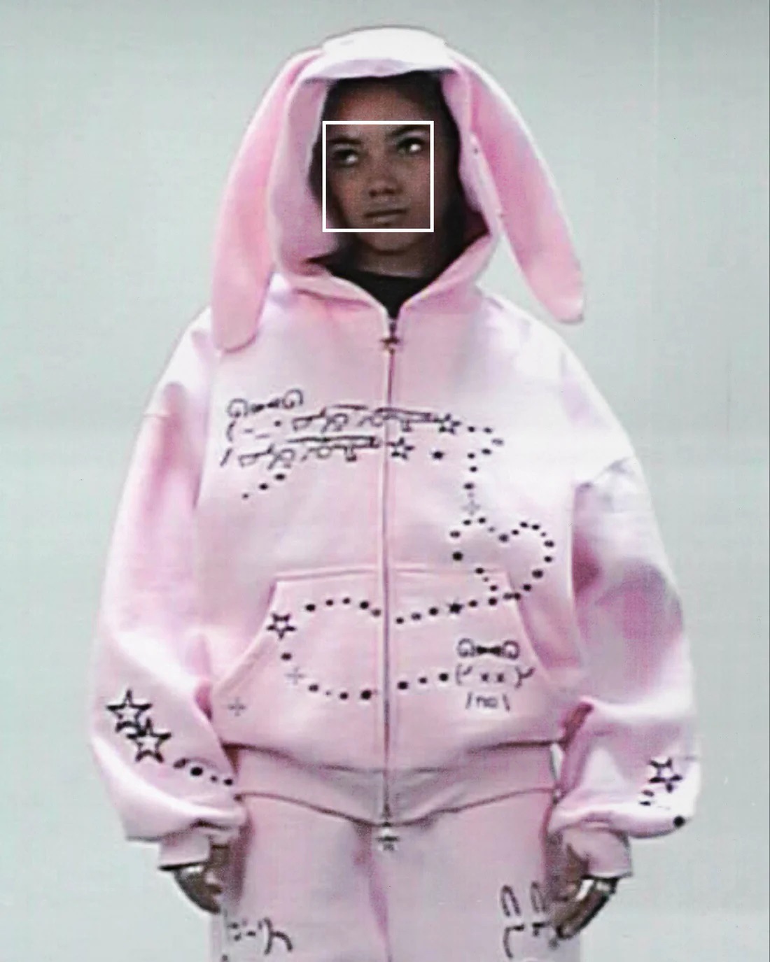 Fashionable Ins New Autumn/Winter Casual Bear Star Printed Loose Zipper Hoodie Set_voghion.com