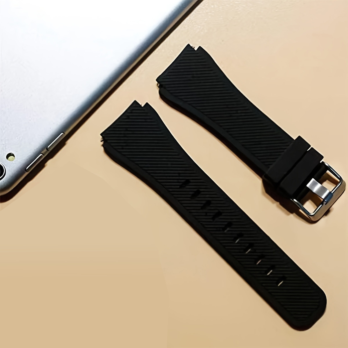 Compatible with Samsung S3 twill silicone strap 20/22mm, quick-release lugs, official same single-color silicone strap from Huawei undefined
