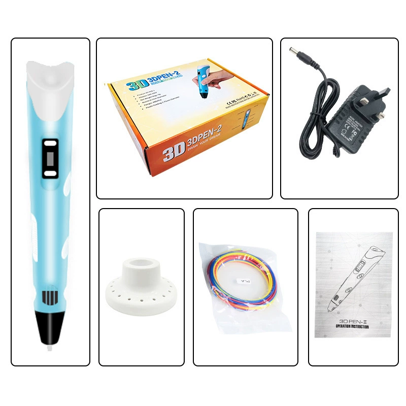 3D-ручка Shanda для печати DIY, USB-питание, наборы разноцветной нити (подарок)